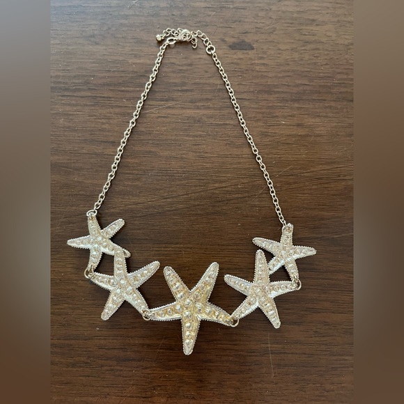 Turquoise and Gold Starfish Necklace - Picture 2 of 4
